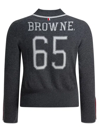 Thom Browne Browne 65 Polo Shirts Black In Gray