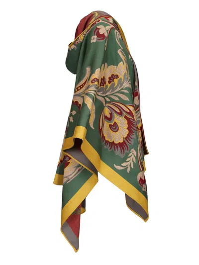 Etro Cape With Pasly Motif Scarves And Foulards Multicolor In Green