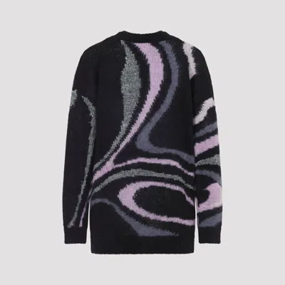 Pucci Embroidered Mohair Blend Oversize Cardigan In Black