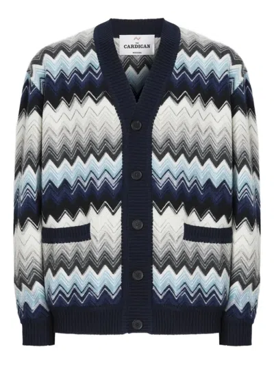 Missoni Cardigan Aus Wolle Und Baumwolle Mit Zickzackmuster In Multi