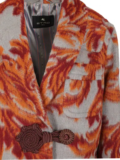 Etro Coat With Pasley Motif Coats Multicolor In Multi