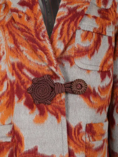 Etro Coat With Pasley Motif Coats Multicolor In Multi
