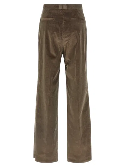 Tagliatore Wide Leg Corduroy Trousers And Pockets In Brown