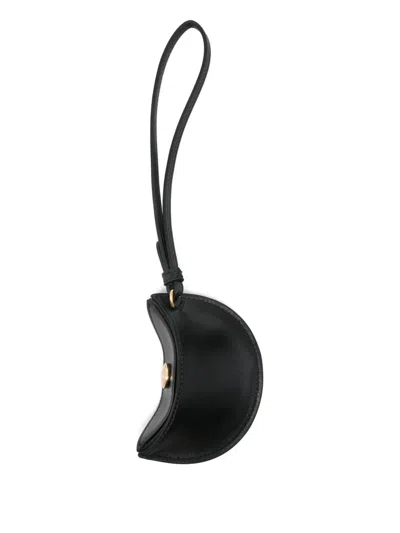Jacquemus Curved Half-moon Leather Bag Accessory In Black
