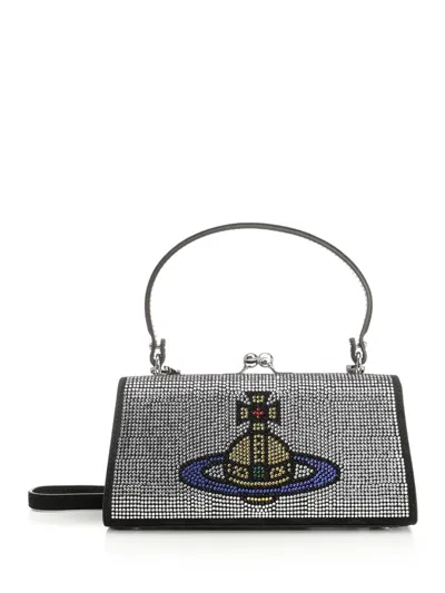 Vivienne Westwood Doll Xl Frame Purse Handbags Silver In Silver