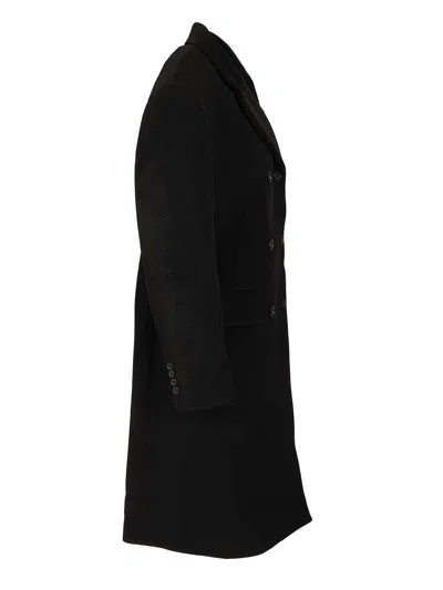 Filippa K Double Breasted Coat Coats Black In Black