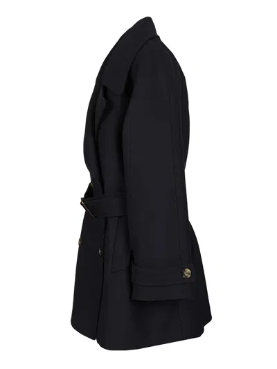Loewe Double-breasted Belted Wool And Silk-blend Twill Jacket In Blue
