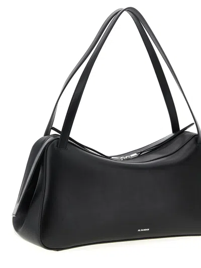 Jil Sander Shoulder Bag With Double Handles And Smooth Finish In Black