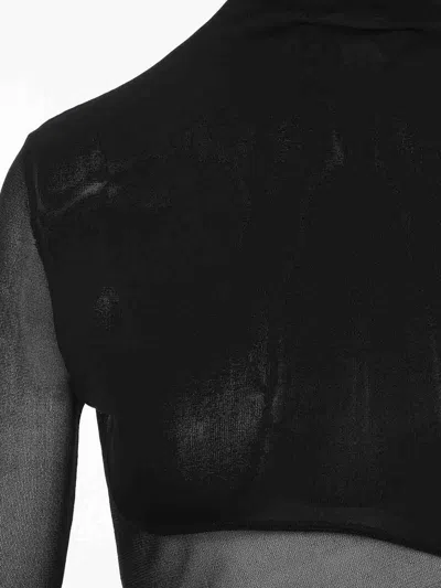 Alaïa Sheer Bodice High-neck Dress In Black