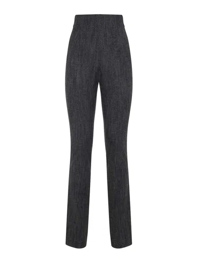 Alberta Ferretti Alberta Ferreti Wool Skinny Pants In Gray