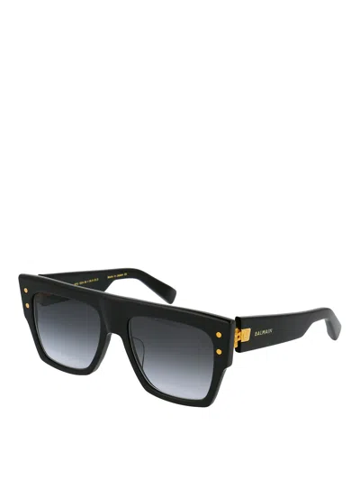 Balmain Blck Acetate Sunglasses In Black