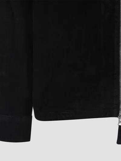 C.p. Company Zip-up Black Shirt Jacket With Classic Collar In Black