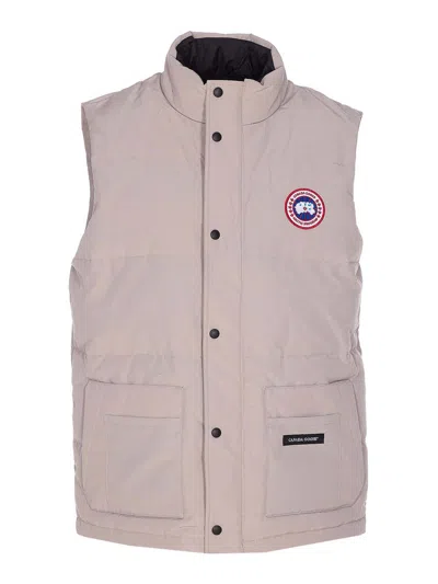 Canada Goose Padded Sleeveless Vest With High Collar In Neutral