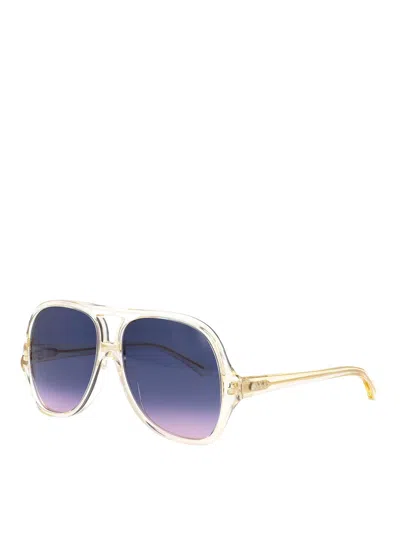 Chloé Chloe Aviator Sunglasses Ch0289 S 004 In White