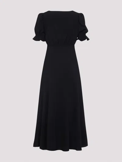 Chloé Long Dress With Button Detail And Empire Waistline In Black