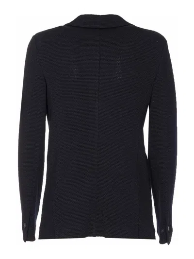 Circolo 1901 Knitted Jacket With Front Pockets And V-neck In Blue