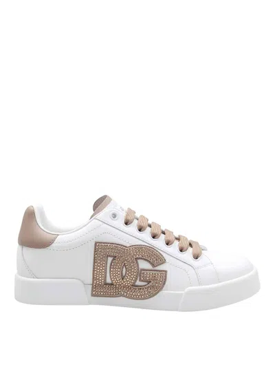 Dolce & Gabbana Port.light Strobel Sneakers In White
