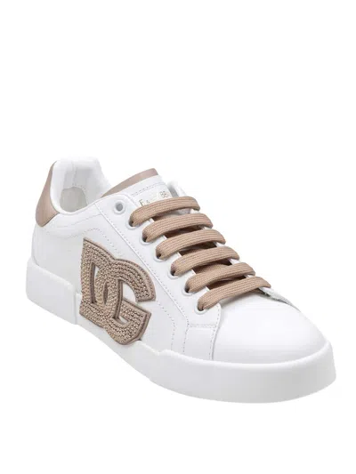 Dolce & Gabbana Port.light Strobel Sneakers In White