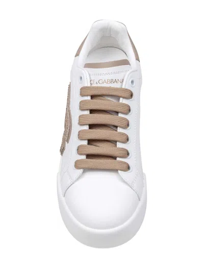 Dolce & Gabbana Port.light Strobel Sneakers In White