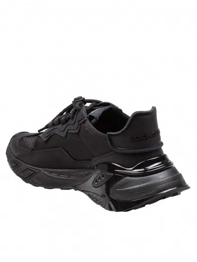 Dolce & Gabbana Black Logo Patch Sneakers In Black