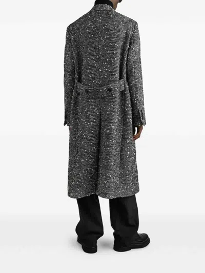 Dolce & Gabbana Herringbone Coat In Gray