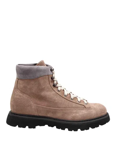 Doucal's Stivaletto Con Lacci In Camoscio Colore Torbias In Brown