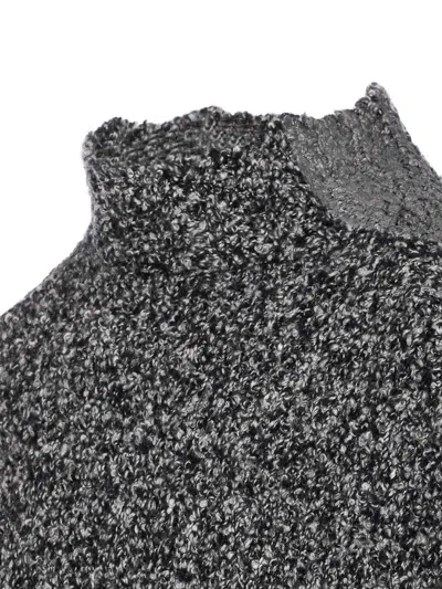 Diesel Crewneck Knitted Sweater Textured Turtleneck In Gray