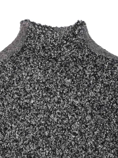 Diesel Crewneck Knitted Sweater Textured Turtleneck In Gray