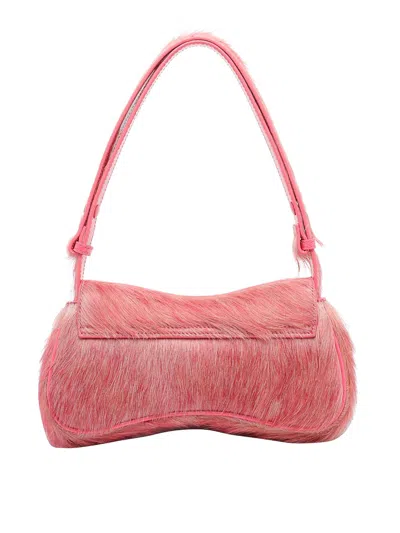 Diesel Play-clutch In Coloured Hairy Leather In Pink