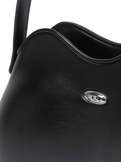 Diesel Double-d-shoulder Bag In Pu In Black