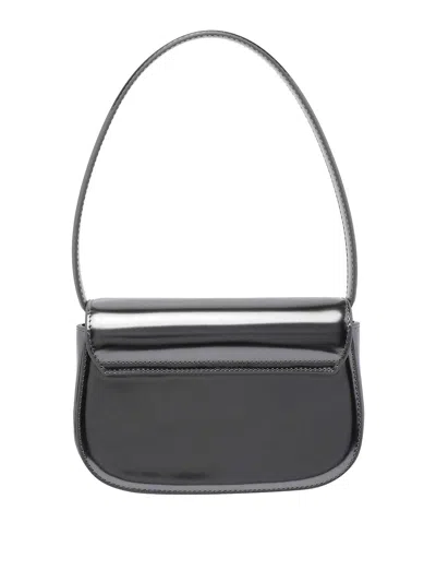 Diesel Oval-d Logo Patent Leather Shoulder Bag In Multi
