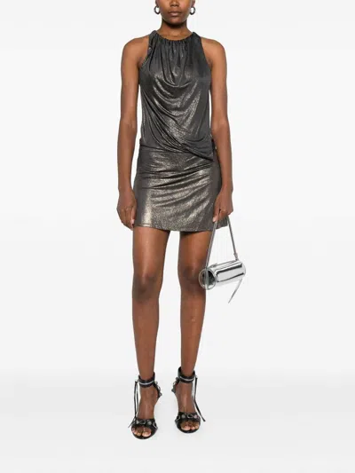 Diesel Short Dress With Metallic Effect In Black