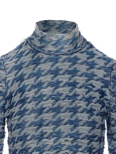 Diesel Knitwear Long Sleeve High Neck Denim Style In Blue