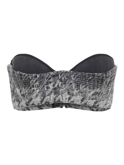 Diesel Abstract Textured Bodysuit With Structured Bust In Black