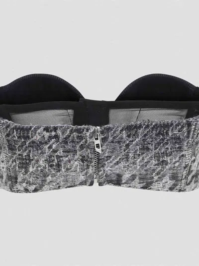 Diesel Abstract Textured Bodysuit With Structured Bust In Black