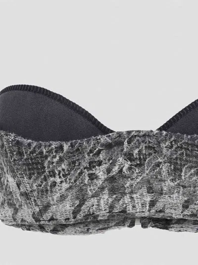 Diesel Abstract Textured Bodysuit With Structured Bust In Black