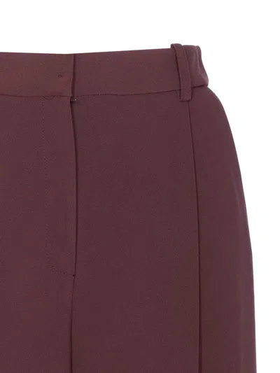 Elisabetta Franchi Trousers With Front Pleats And Belt Loops In Red