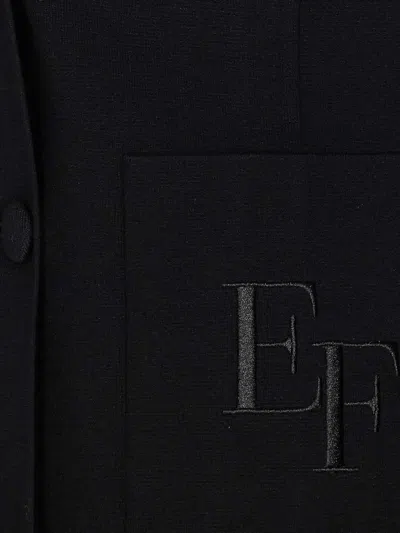 Elisabetta Franchi Tailored Double-breasted Jacket With Structured Silhouette In Black