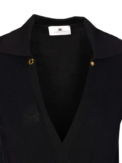 Elisabetta Franchi Silk And Viscose Knit Bodysuit With Chain In Multi