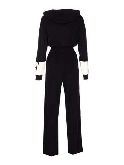 Elisabetta Franchi Knitted Suit Trousers Elastic Waistband In Black