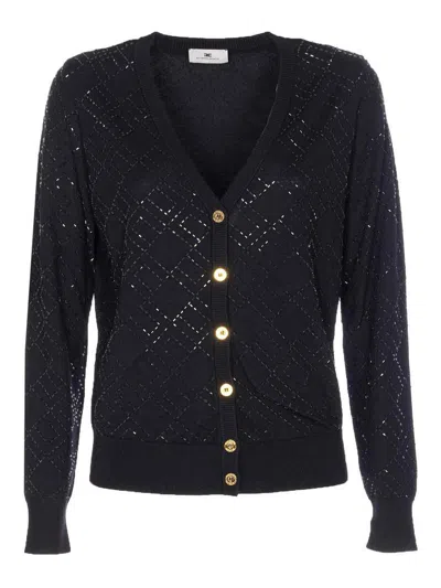 Elisabetta Franchi Knitted Sweater In Black