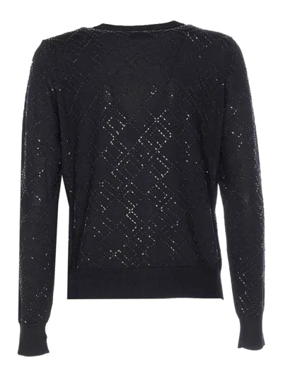 Elisabetta Franchi Knitted Sweater In Black