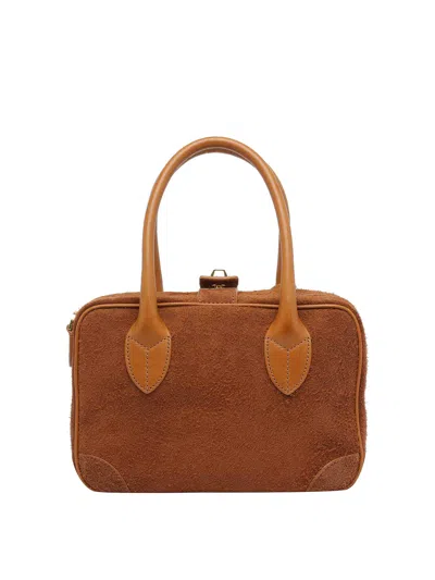 Golden Goose Suede Leather Bag In Leather Color In Brown