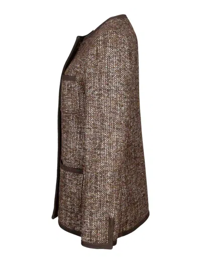 Golden Goose Coffee-colored Wool Tweed Jacket In Brown