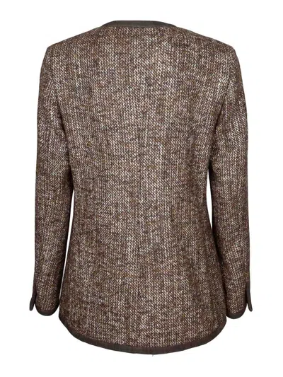 Golden Goose Coffee-colored Wool Tweed Jacket In Brown