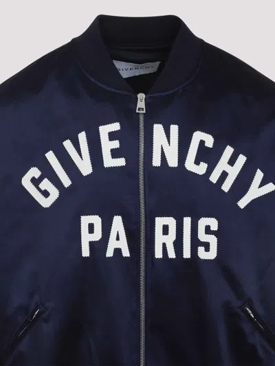 Givenchy Logo Bomber Jacket Puffer Jackets Blue In Multi