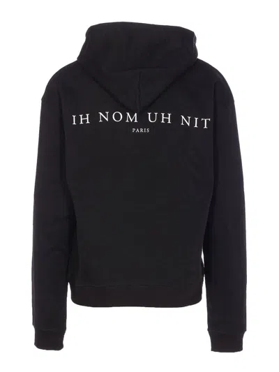 Ih Nom Uh Nit Hooded Sweater With Front Pocket And Print In Black