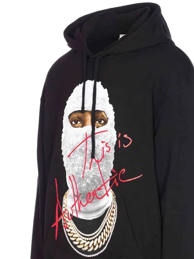 Ih Nom Uh Nit Hooded Sweater With Front Pocket And Print In Black