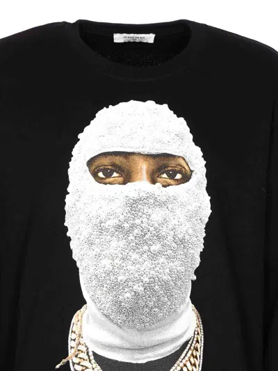 Ih Nom Uh Nit Graphic Print Crewneck Sweater With Long Sleeves In Black