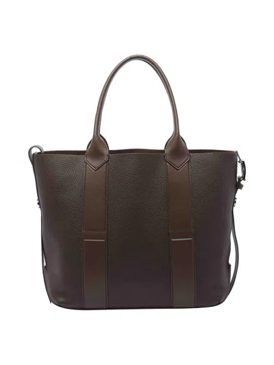 Hogan Medium Script Shopping Bag In Brown